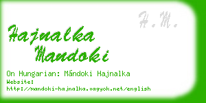 hajnalka mandoki business card