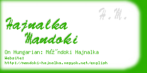 hajnalka mandoki business card